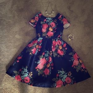 Navy Floral Dress